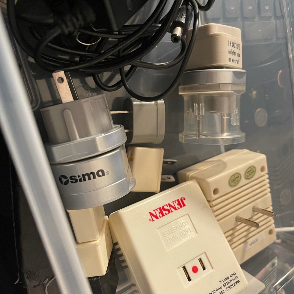 Box of international power supply and adapters